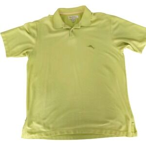 Tommy Bahama Mens Lime Green Polo Shirt Size L Short Sleeve Collared